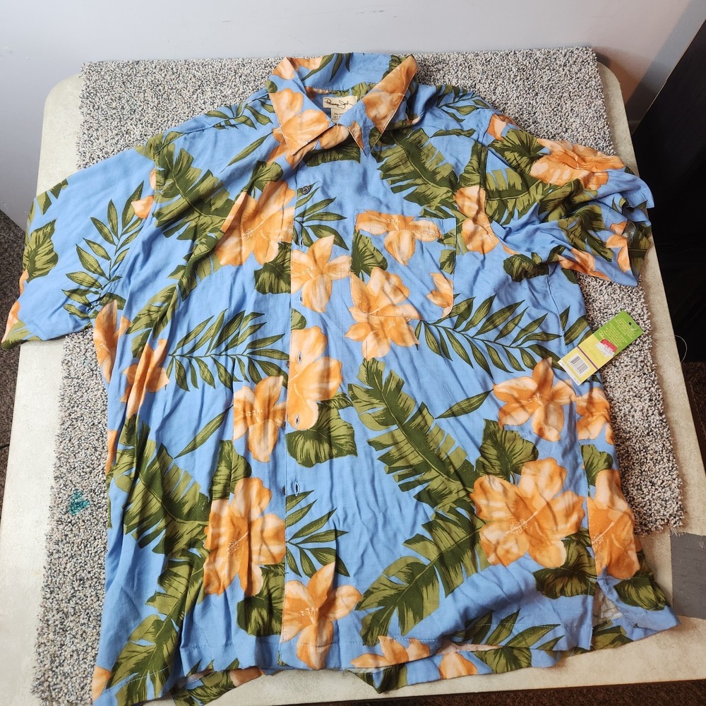 Panama Jack Mens XXL Floral Hawaiian Button Up‎ Shirt 2X